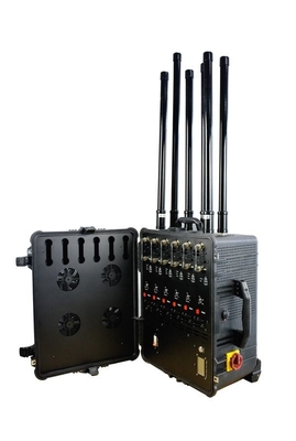 6 Channels Military Drone Jammer High Power Draw Bar Box 900mhz Output 300W