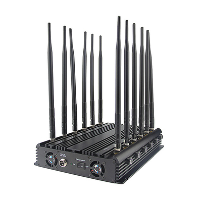 Portable UHF VHF Communication Jammer Signal Blocker 12 Bands With AC Adapter