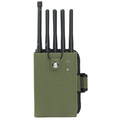 quality  Handheld 8 Bands Cellular Signal Jammer UHF VHF Lojack Blocker 3-5M Range factory