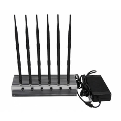 6 Antennas Radio Signal Jammer , CDMA 2G 3G 4G Wifi Signal Jammer Device